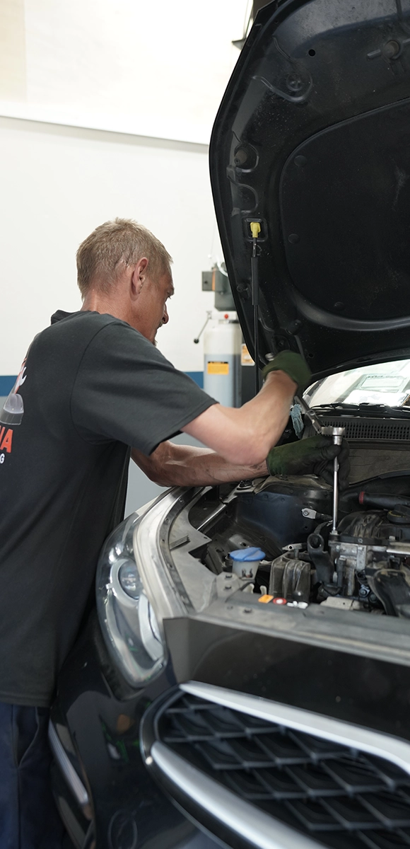 Mechanic Performing Car Inspection at Near Me Auto Repair Shop